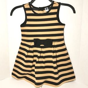Janie and Jack Size 3 Tan and Black Stripe Dress